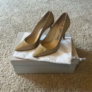 Jimmy Choo Nude Patent Romy Heel | 37